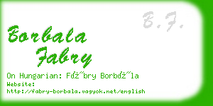 borbala fabry business card